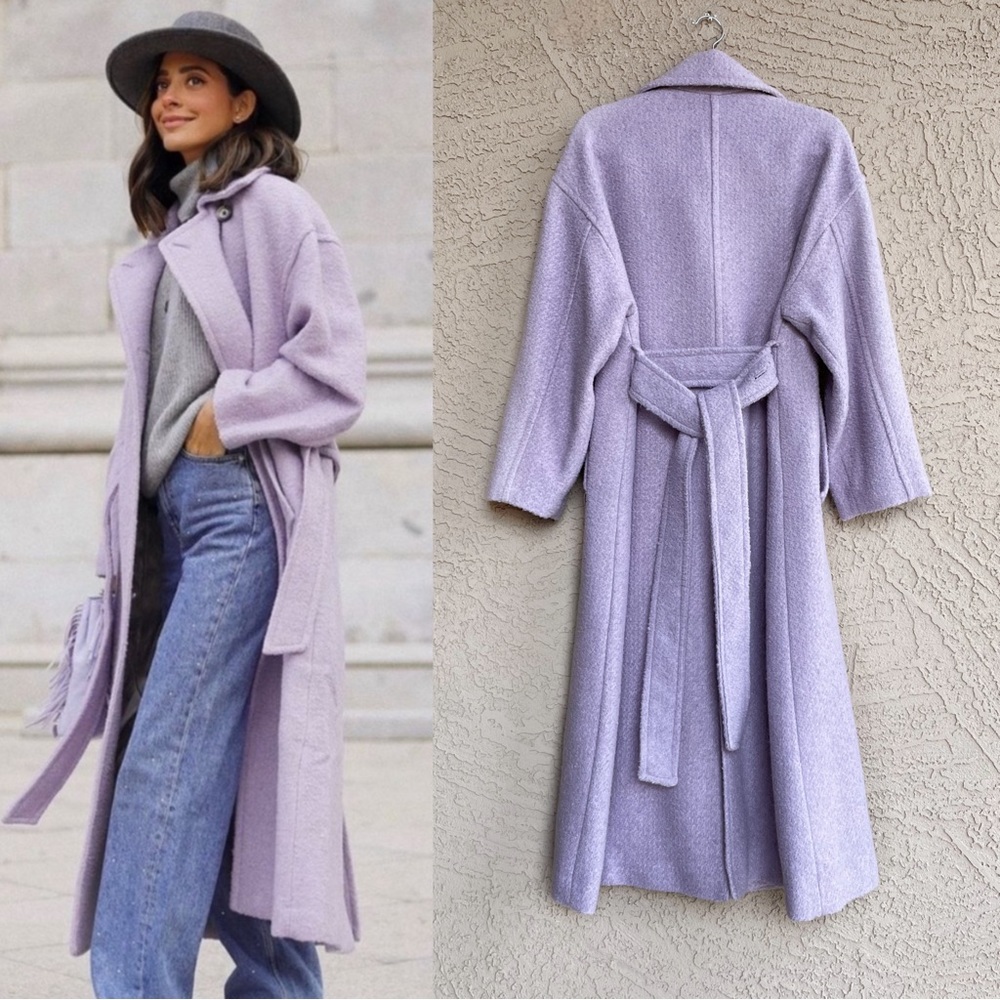 Mango Soft Purple Trench Coat